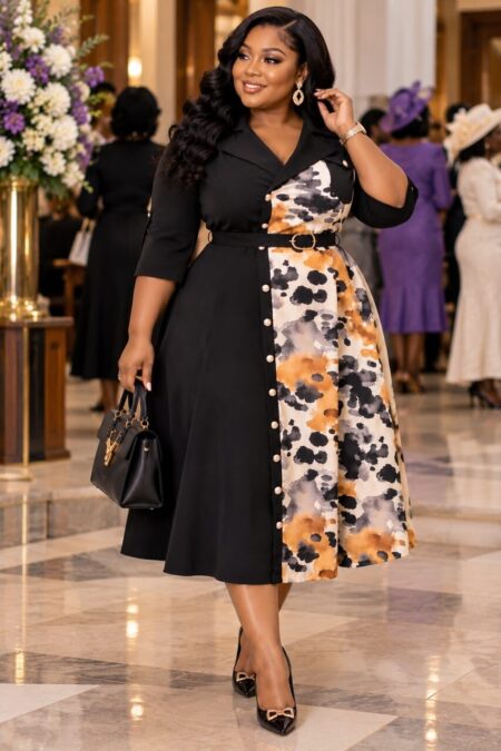 Black Floral Panel Dress — G & I Designs Boutique