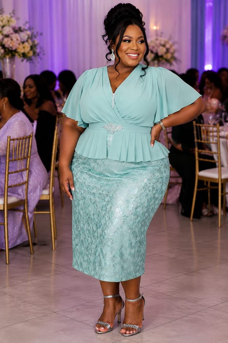 Mint Lace Peplum Set — G & I Designs Boutique