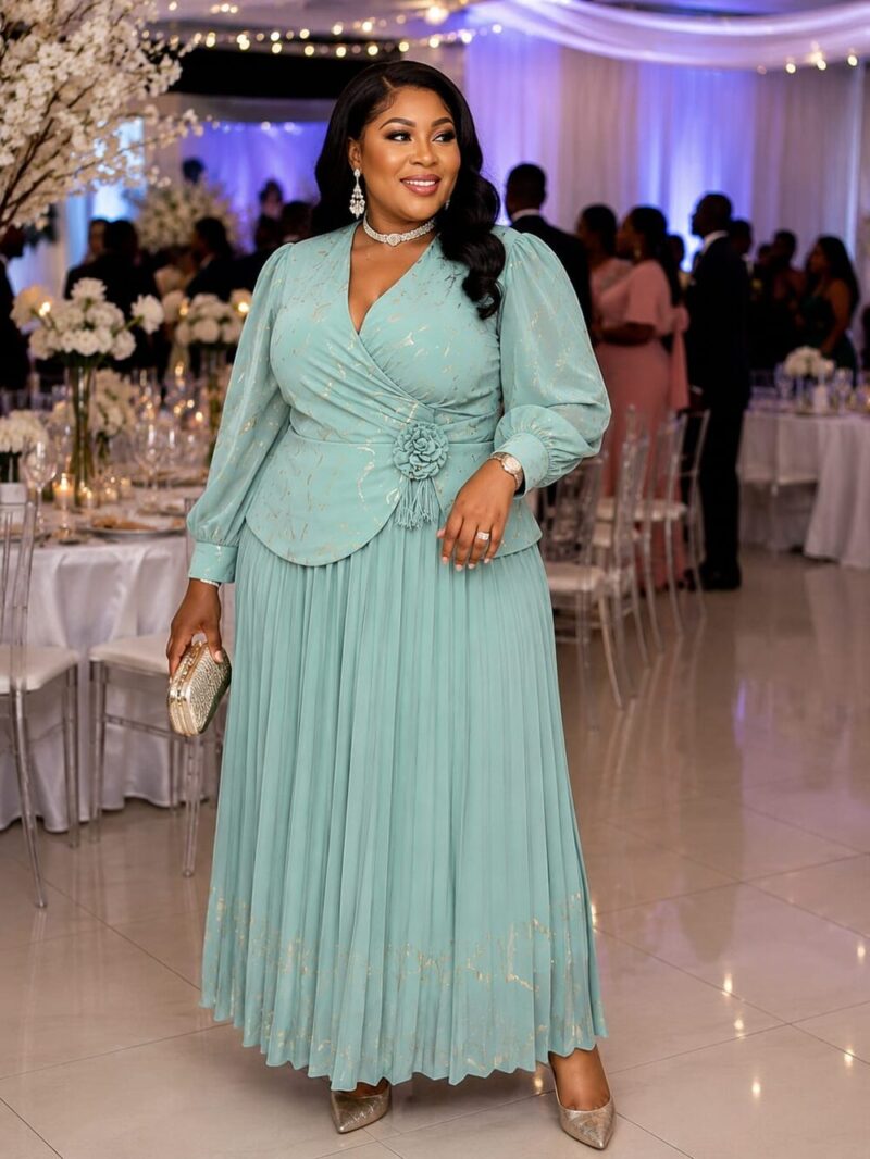 Mint Pleated Maxi Set — G & I Designs Boutique