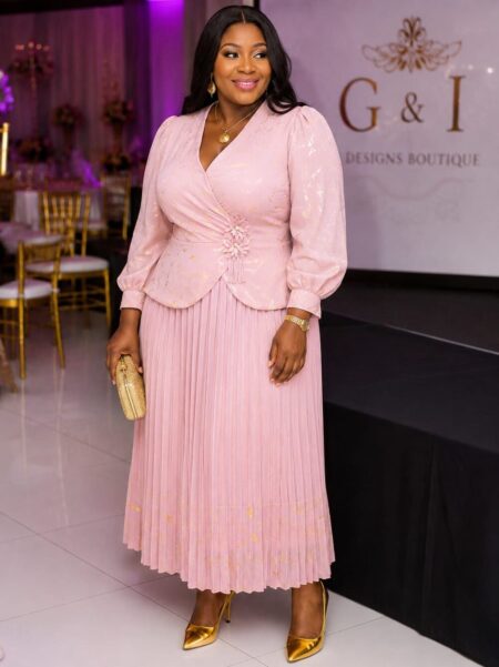 Pink Pleated Two-Piece โ G & I Designs Boutique
